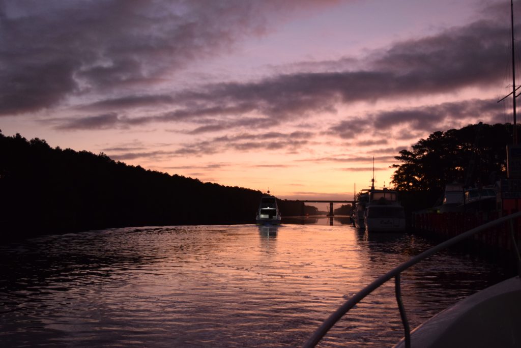 Evening at AYB...boat headed south