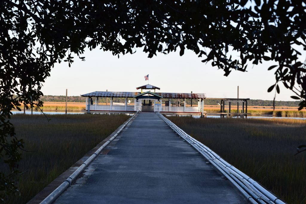 Sunbury Crab Co. Restaurant and Marina. Scout is just behind the building