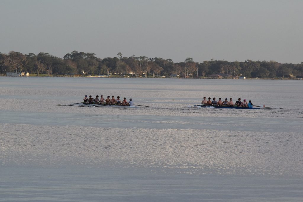 Rowing team practice