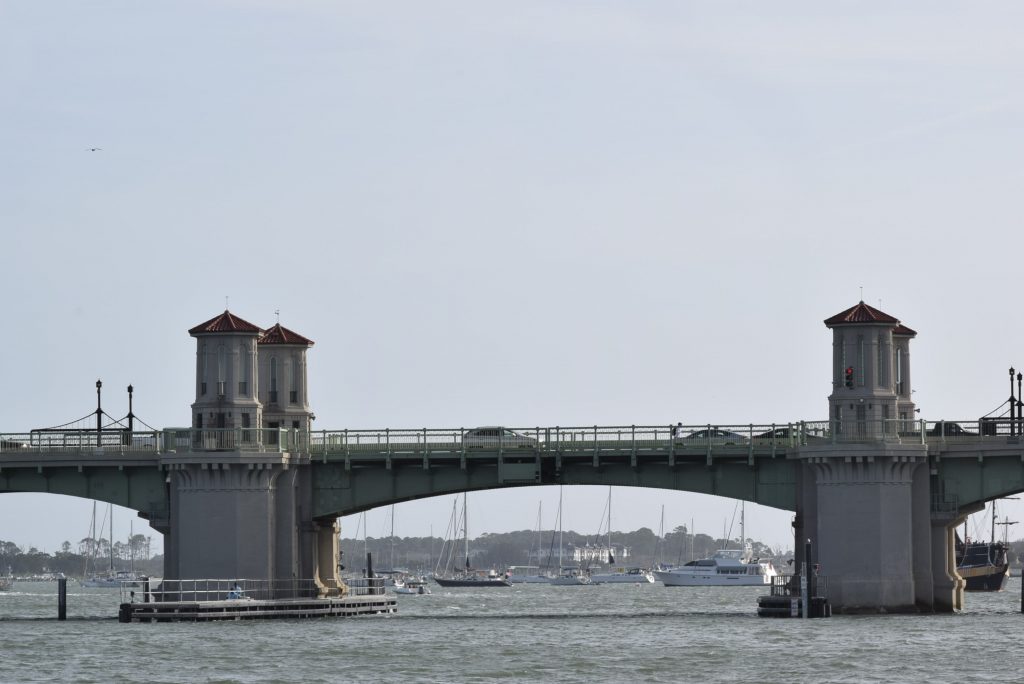 Beautiful Bridge of Lions just before entering the marina