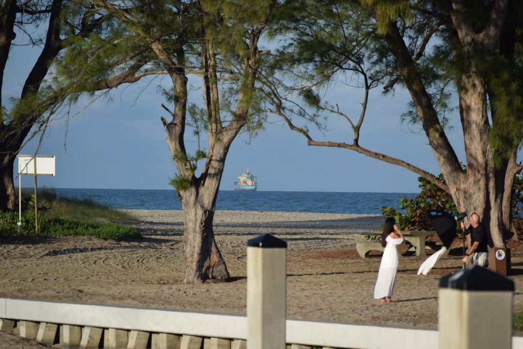 Professional photos being taken on shore