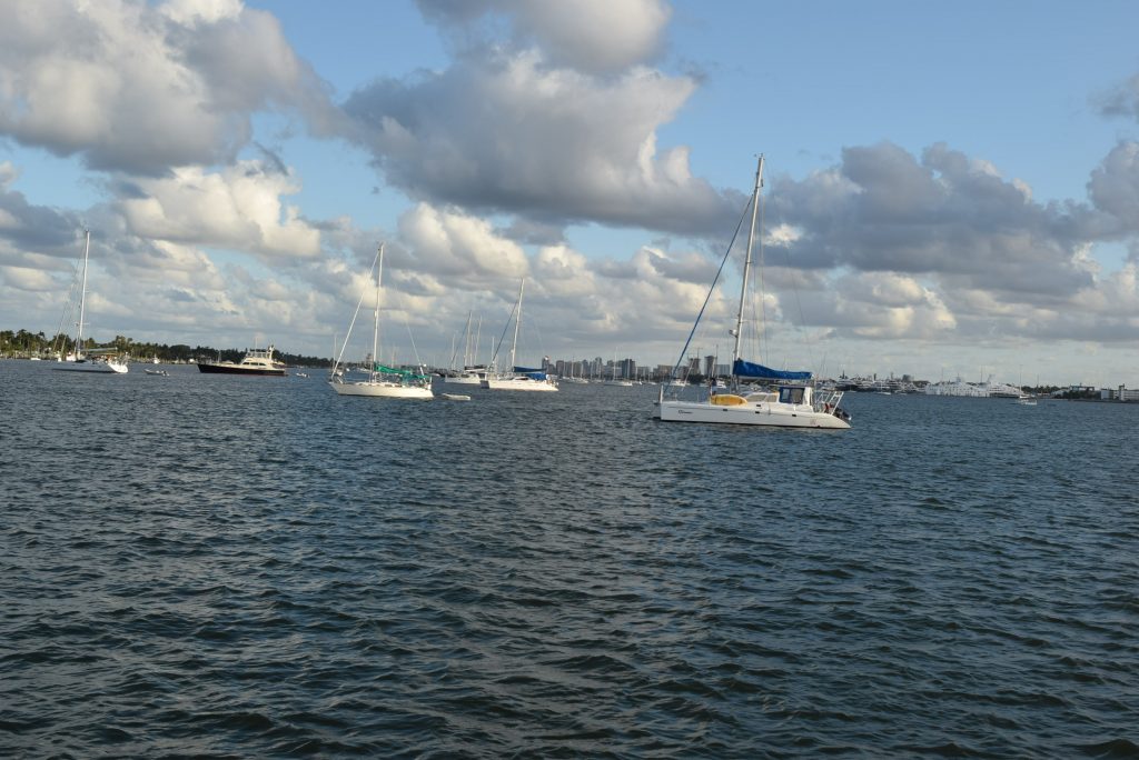 Boats we joined at anchor in Lake Worth