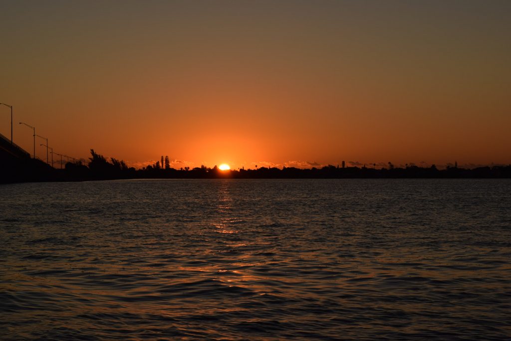 Beautiful sunset at anchor